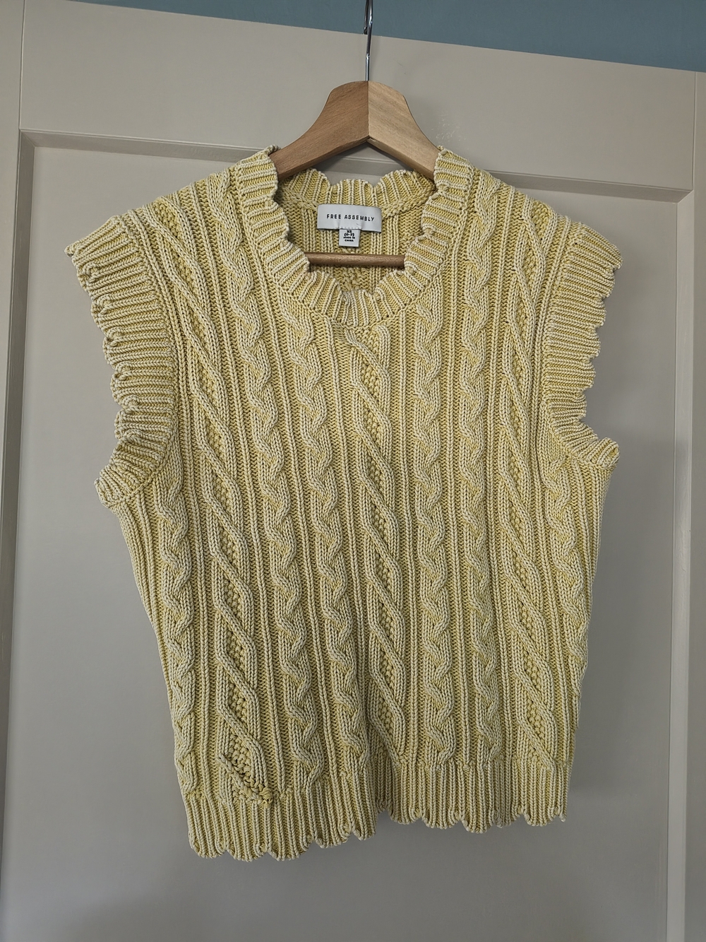 Free Assembly Lemon Cable-Knit Sleeveless Tank